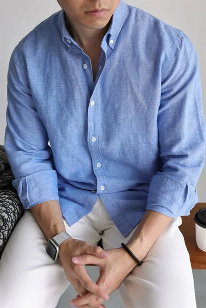Camisa de Primavera de Lino y Algodón Leo