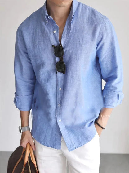 Camisa de Primavera de Lino y Algodón Leo