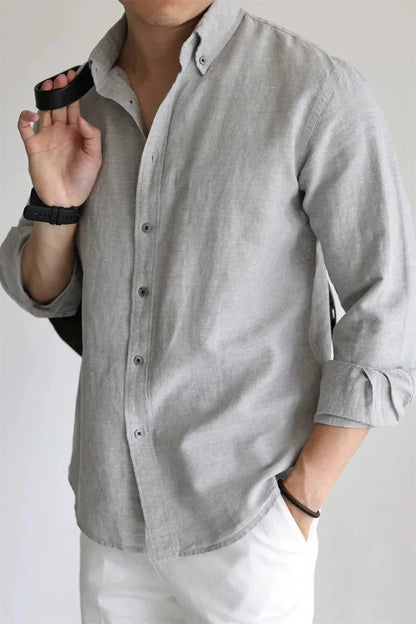 Camisa de Primavera de Lino y Algodón Leo