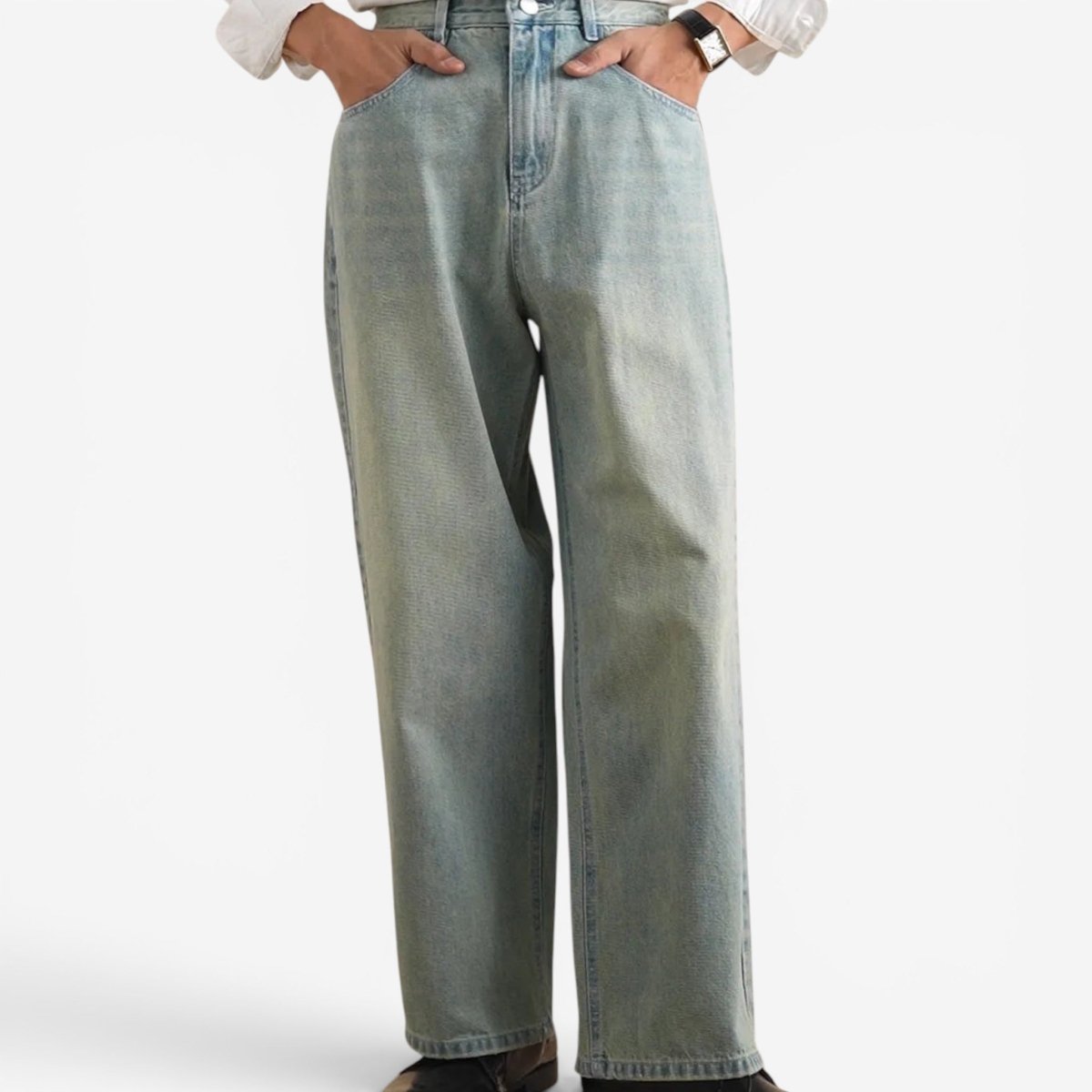 Pantalones Anchos de Tiro Alto Holgados Leo