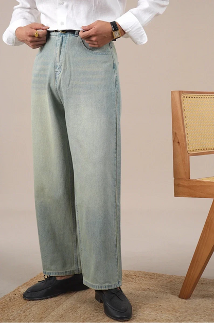 Pantalones Anchos de Tiro Alto Holgados Leo