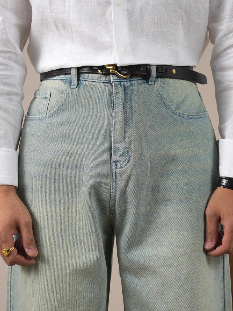 Pantalones Anchos de Tiro Alto Holgados Leo