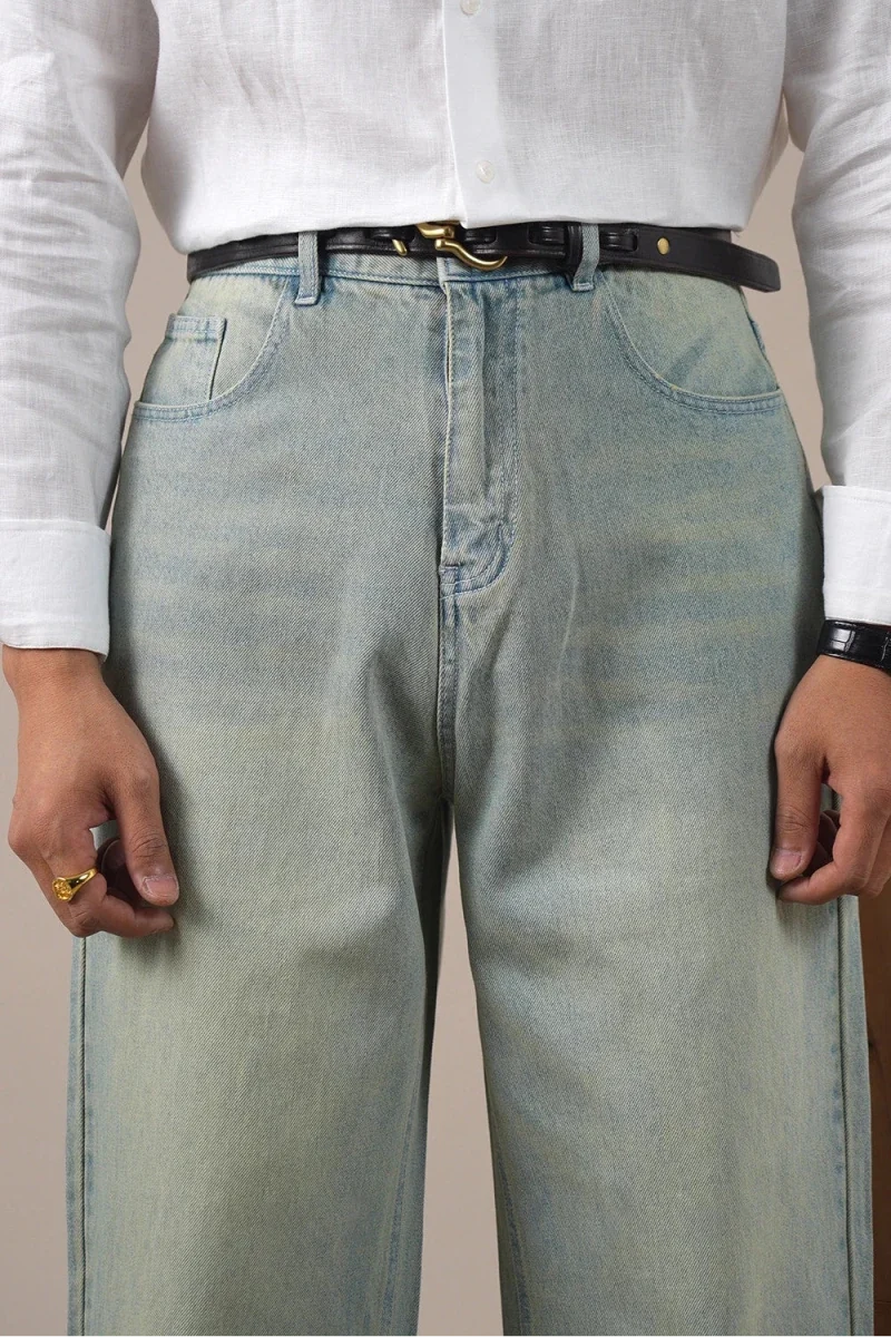Pantalones Anchos de Tiro Alto Holgados Leo