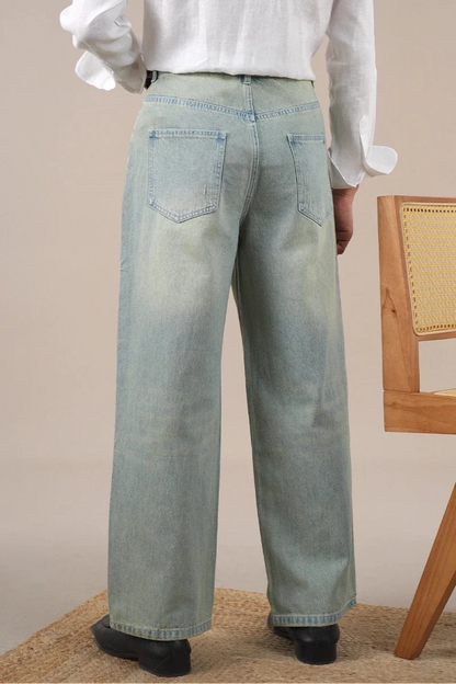 Pantalones Anchos de Tiro Alto Holgados Leo