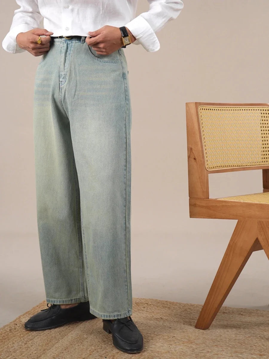 Pantalones Anchos de Tiro Alto Holgados Leo