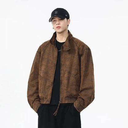 Chaqueta Moto Casual de Algodón Leo