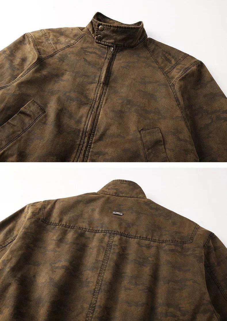 Chaqueta Moto Casual de Algodón Leo