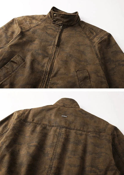 Chaqueta Moto Casual de Algodón Leo