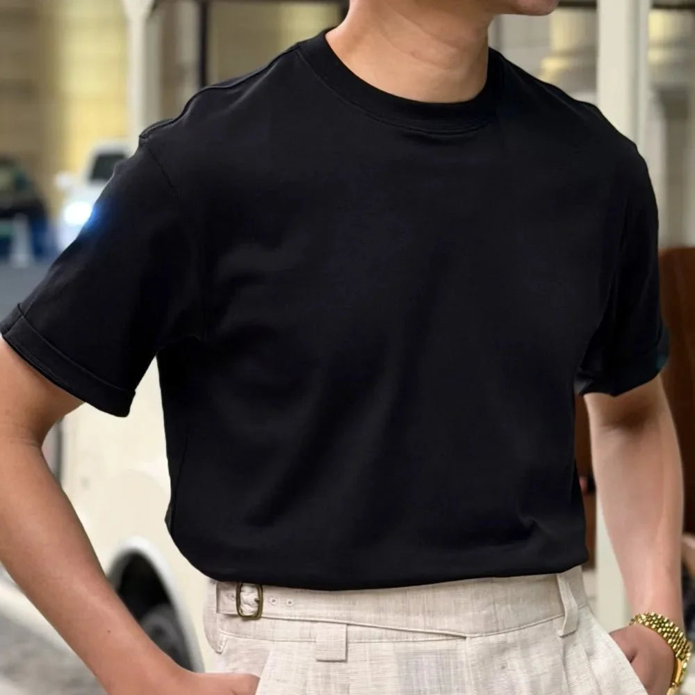 Camiseta Stretch con Cuello Redondo para Hombre