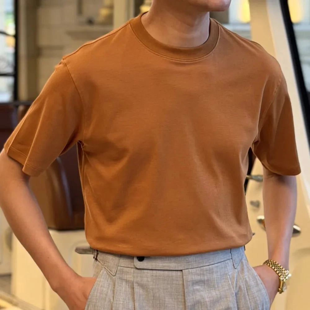 Camiseta Stretch con Cuello Redondo para Hombre