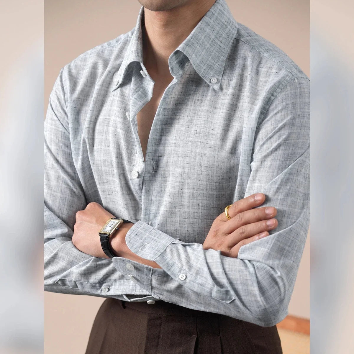 Camisa de Negocios a Cuadros Leo