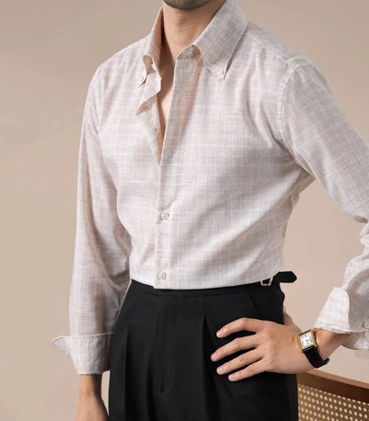 Camisa de Negocios a Cuadros Leo