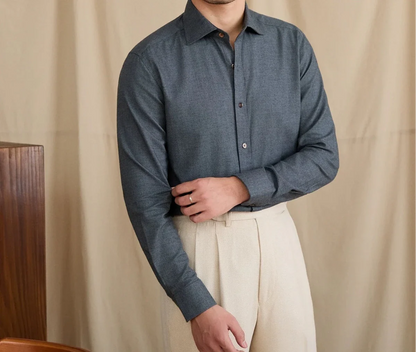 Camisa Elegante Retro de Algodón Puro Leo