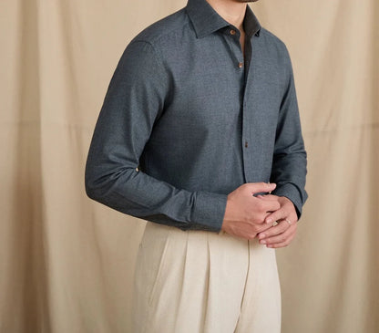 Camisa Elegante Retro de Algodón Puro Leo