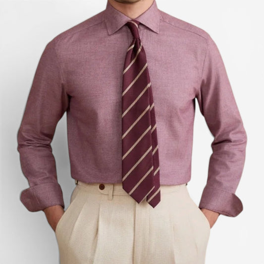 Camisa Elegante Retro de Algodón Puro Leo