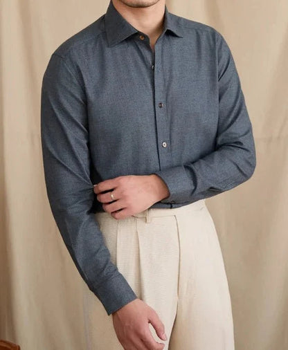 Camisa Elegante Retro de Algodón Puro Leo