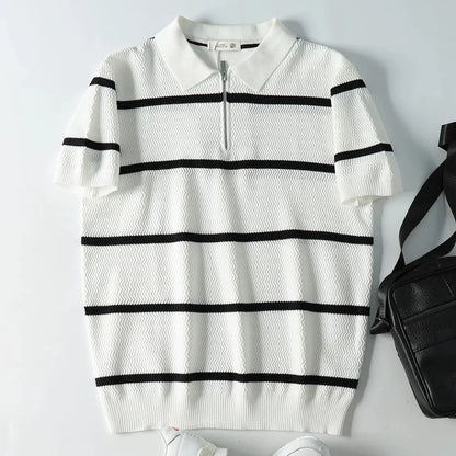 Polo de Rayas con Cremallera Leo