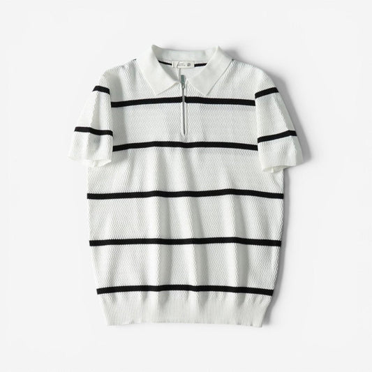 Polo de Rayas con Cremallera Leo