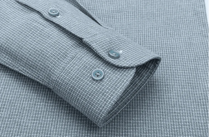 Camisa de Algodón con Microcuádros y Botones para Hombre
