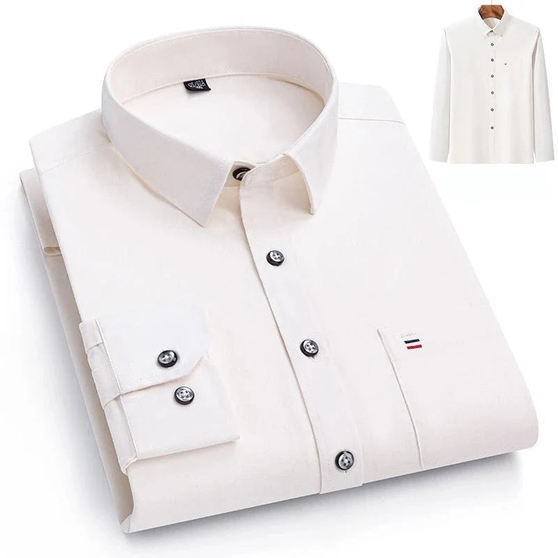 Camisa de Lujo de Algodón con Bolsillo Único
