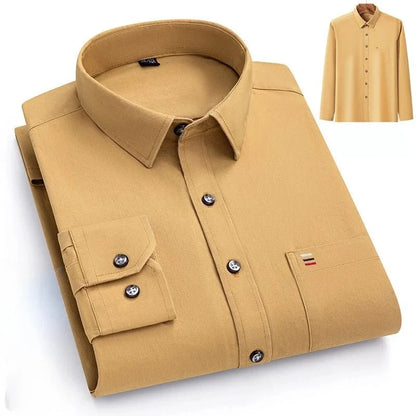Camisa de Lujo de Algodón con Bolsillo Único