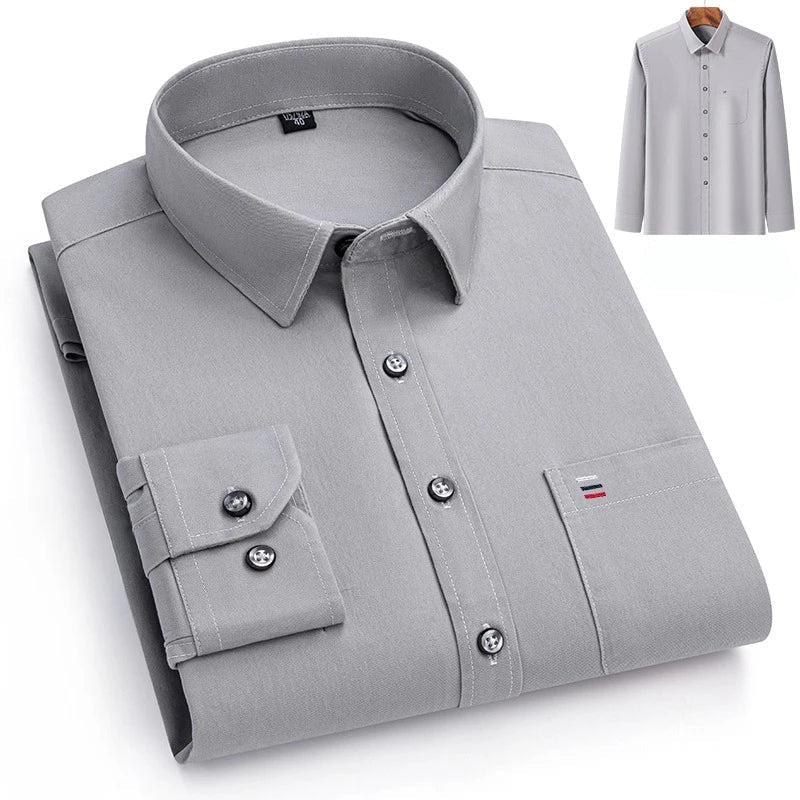 Camisa de Lujo de Algodón con Bolsillo Único