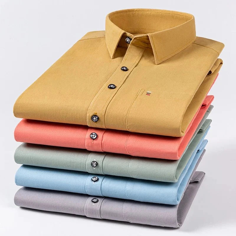 Camisa de Lujo de Algodón con Bolsillo Único