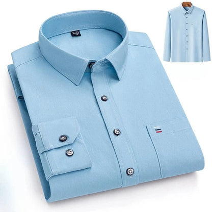 Camisa de Lujo de Algodón con Bolsillo Único