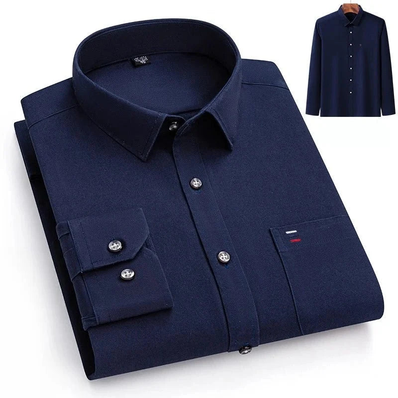 Camisa de Lujo de Algodón con Bolsillo Único