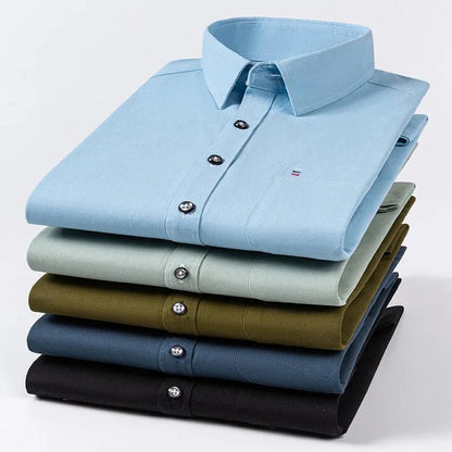 Camisa de Lujo de Algodón con Bolsillo Único