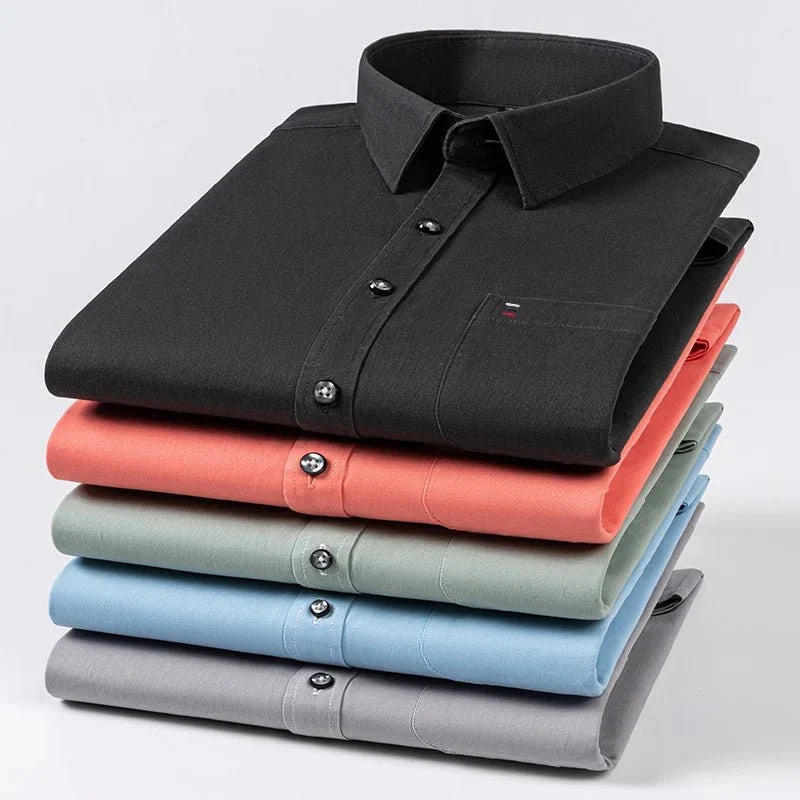 Camisa de Lujo de Algodón con Bolsillo Único