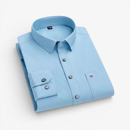 Camisa de Lujo de Algodón con Bolsillo Único