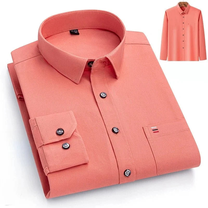Camisa de Lujo de Algodón con Bolsillo Único