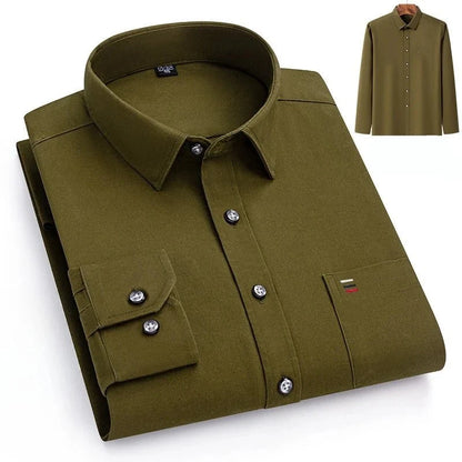 Camisa de Lujo de Algodón con Bolsillo Único