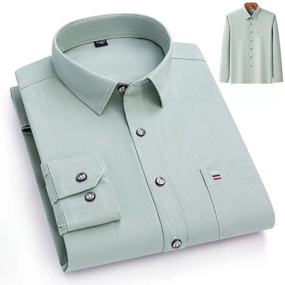 Camisa de Lujo de Algodón con Bolsillo Único