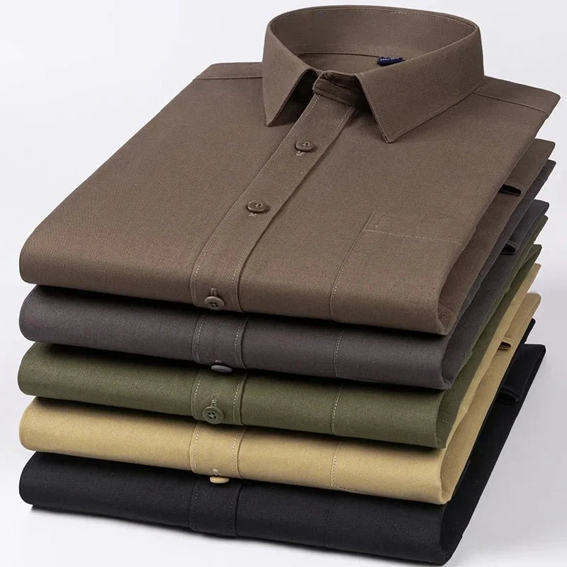 Camisa de Lujo de Algodón con Bolsillo Único