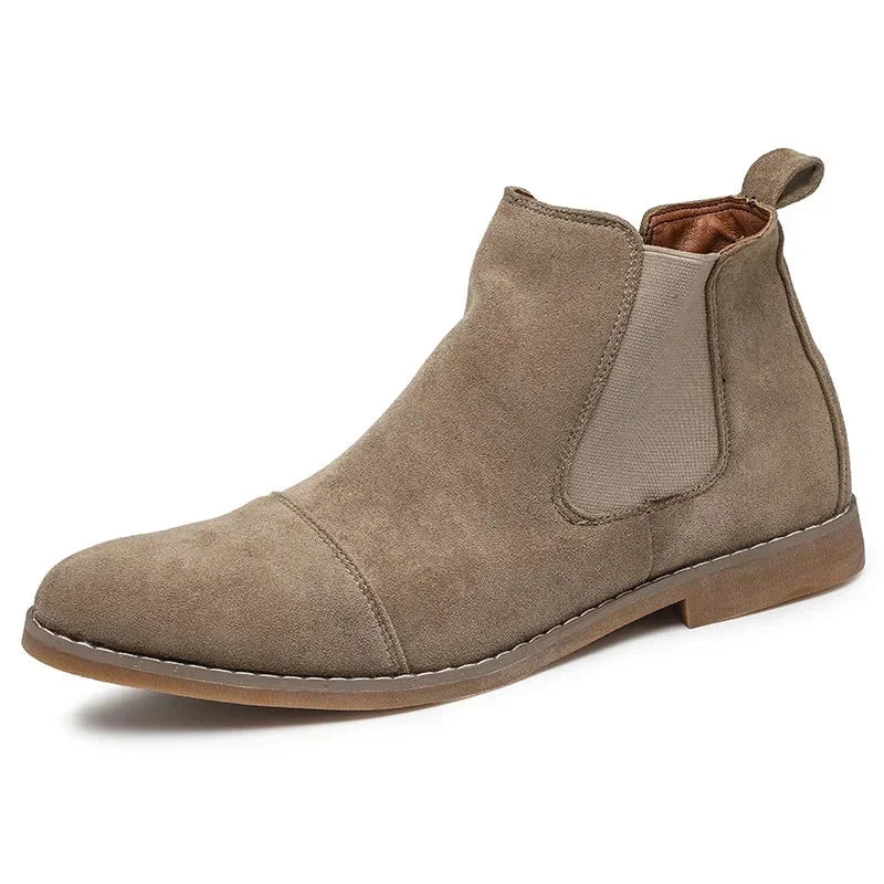 Botines Chelsea de Ante con Suela Gruesa