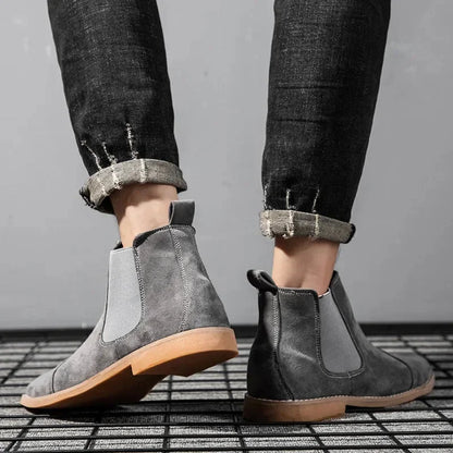 Botines Chelsea de Ante con Suela Gruesa