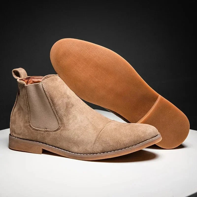 Botines Chelsea de Ante con Suela Gruesa