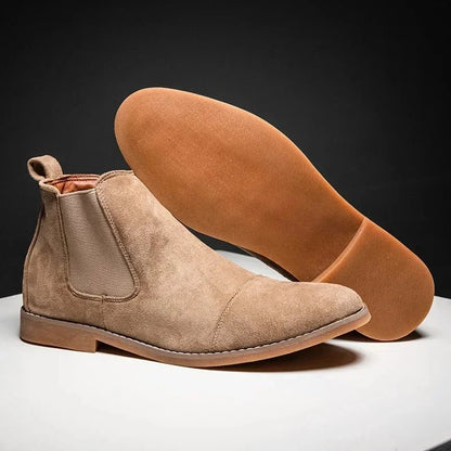 Botines Chelsea de Ante con Suela Gruesa