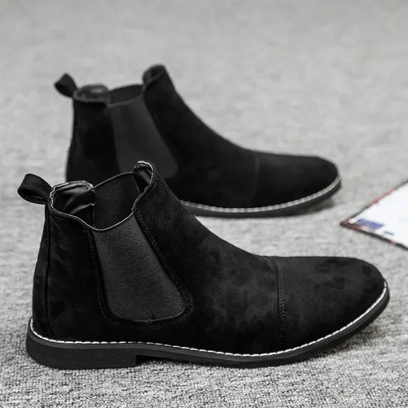 Botines Chelsea de Ante con Suela Gruesa