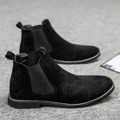 Botines Chelsea de Ante con Suela Gruesa