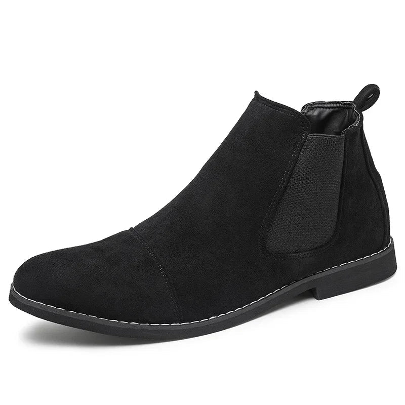 Botines Chelsea de Ante con Suela Gruesa