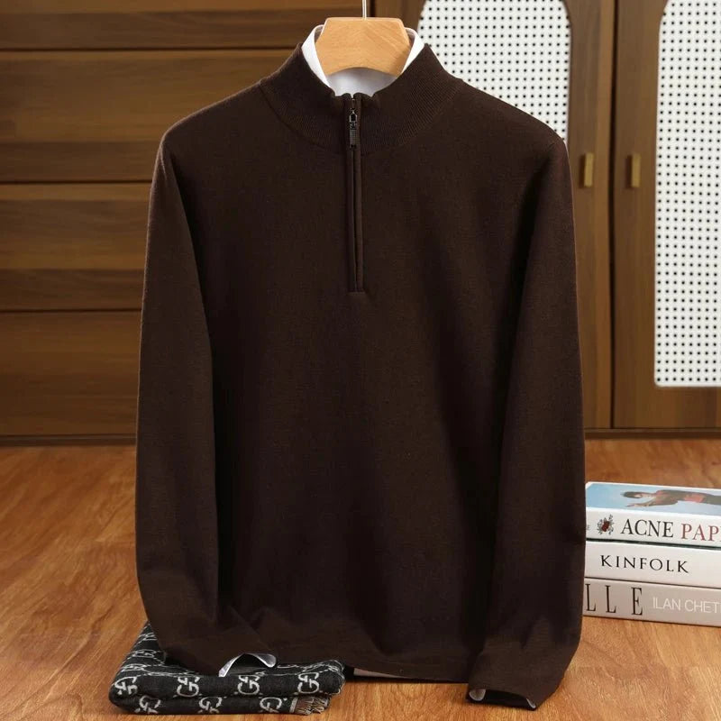 Jersey de Lana Merino con Medio Cuello