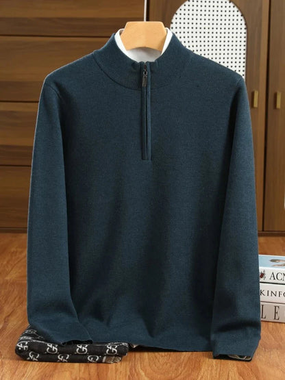 Jersey de Lana Merino con Medio Cuello