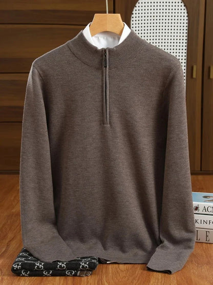 Jersey de Lana Merino con Medio Cuello
