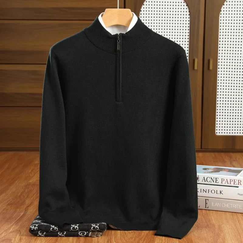 Jersey de Lana Merino con Medio Cuello