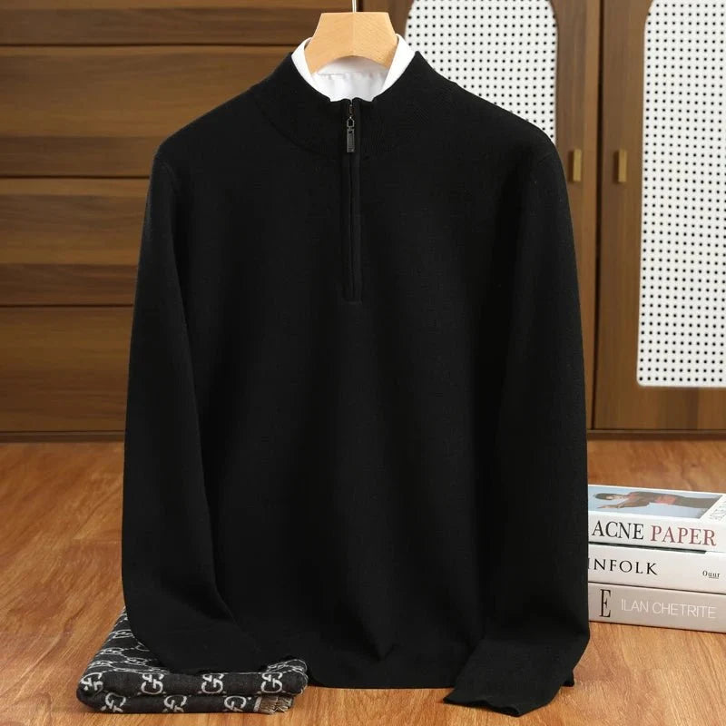 Jersey de Lana Merino con Medio Cuello