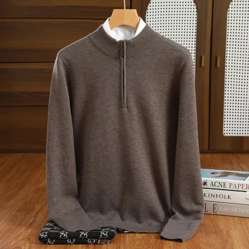 Jersey de Lana Merino con Medio Cuello