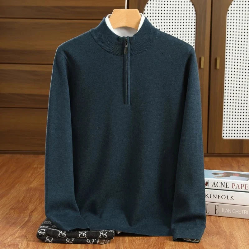 Jersey de Lana Merino con Medio Cuello